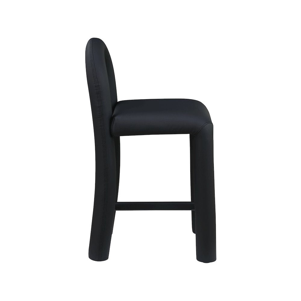 Amari Black Vegan Leather Stool