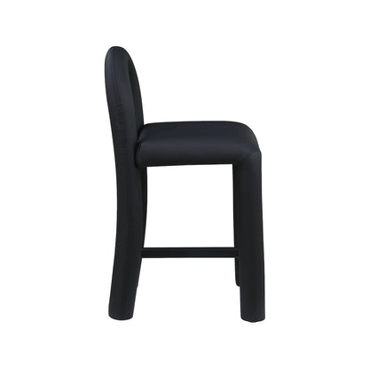 Amari Black Vegan Leather Stool