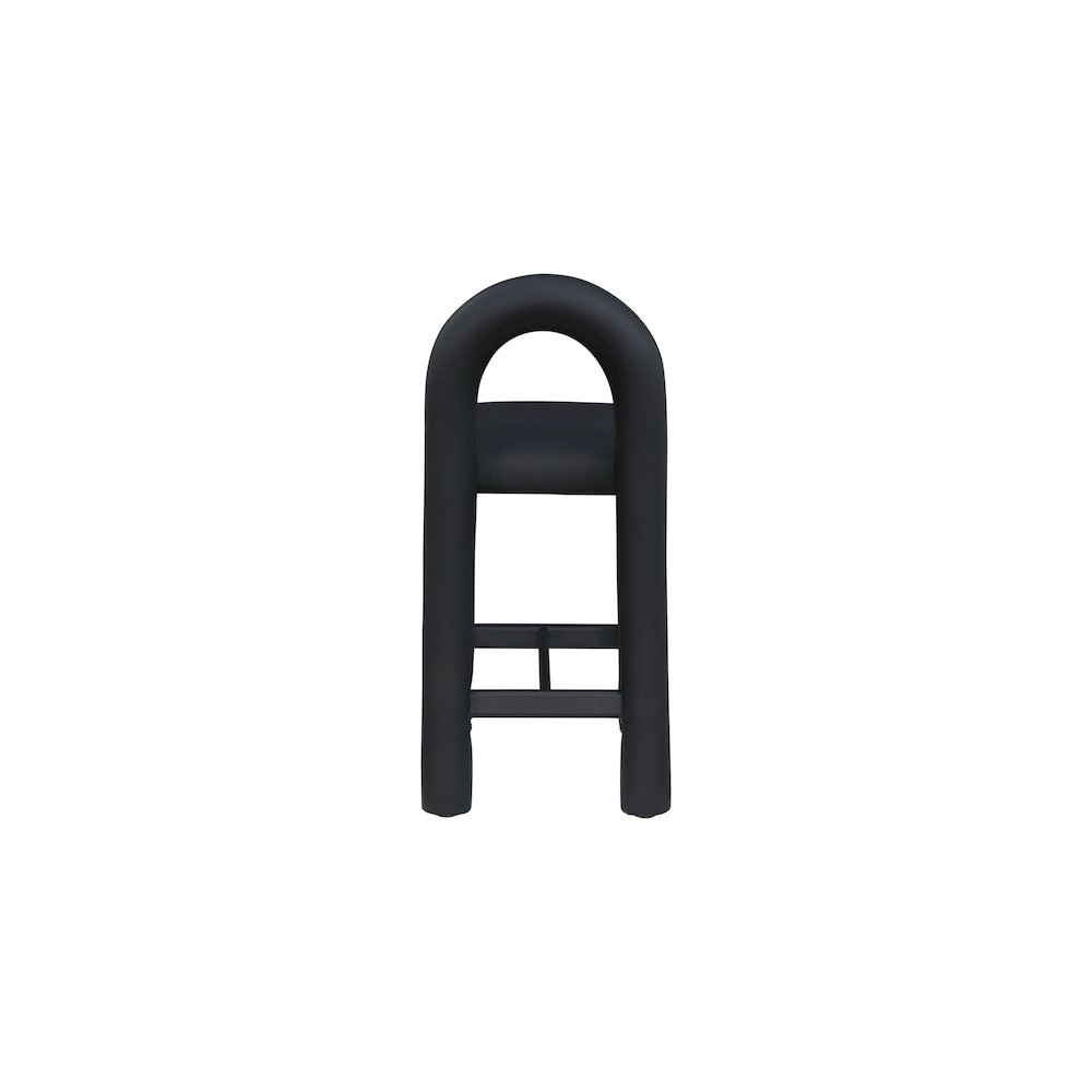 Amari Black Vegan Leather Stool