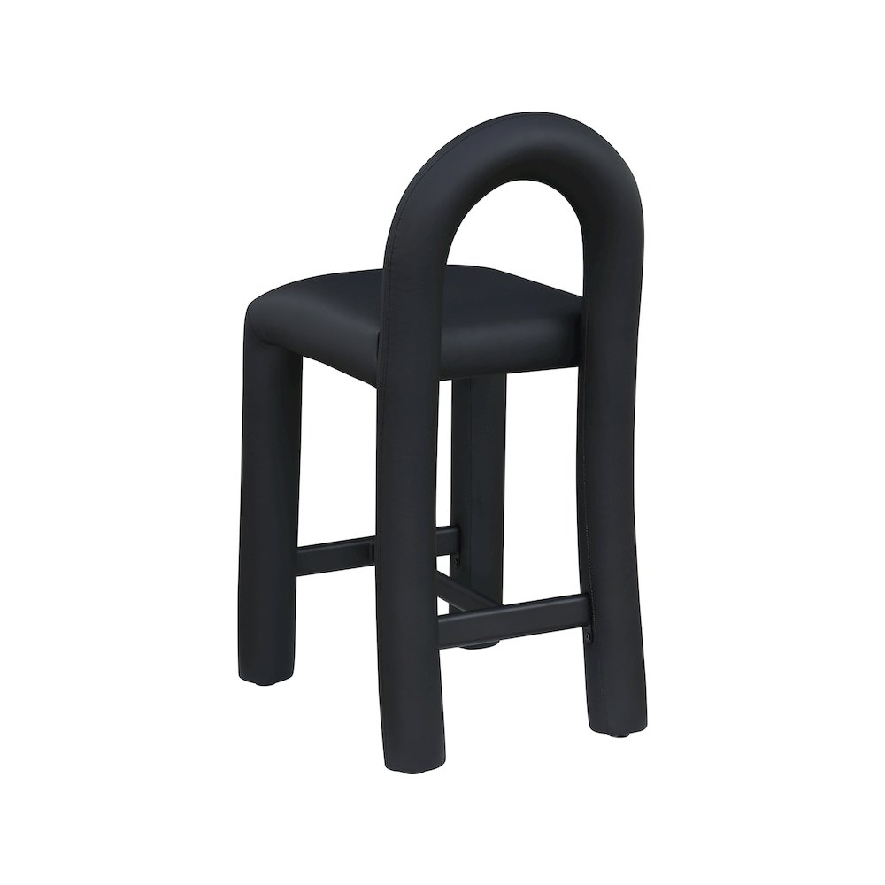 Amari Black Vegan Leather Stool