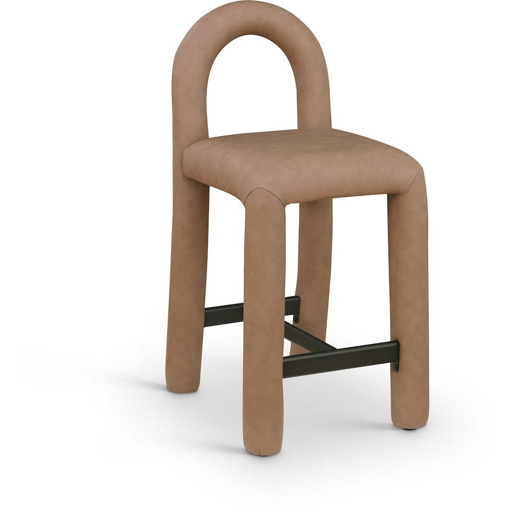 Amari Brown Vegan Leather Stool