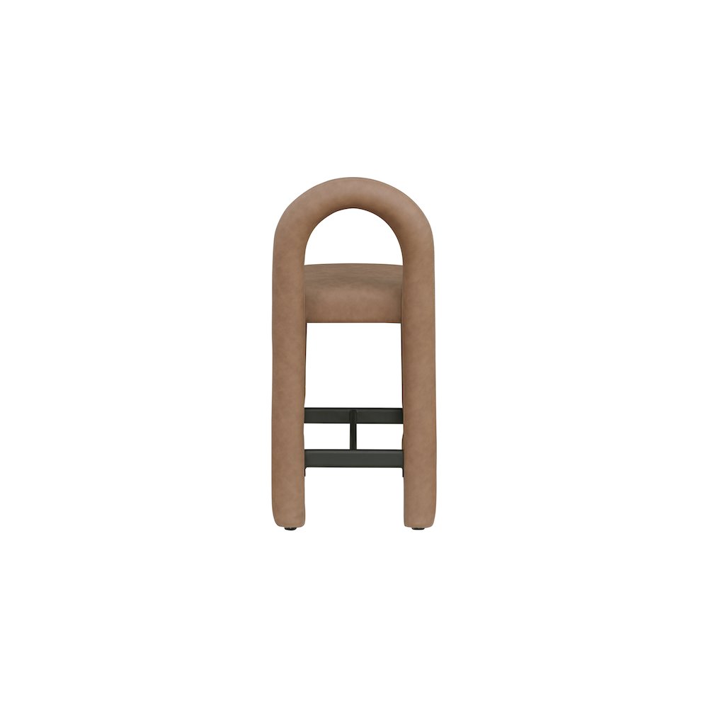 Amari Brown Vegan Leather Stool