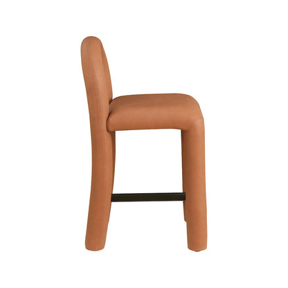 Amari Cognac Vegan Leather Stool
