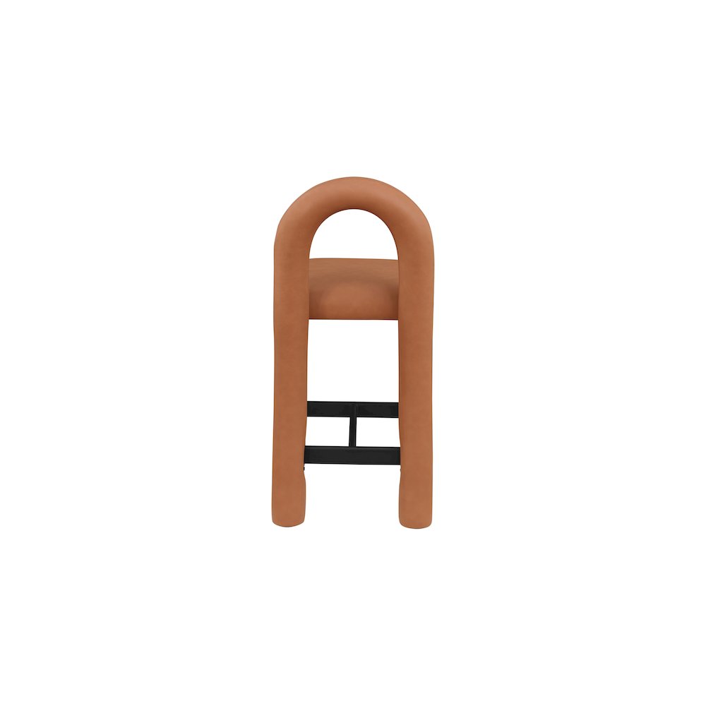Amari Cognac Vegan Leather Stool