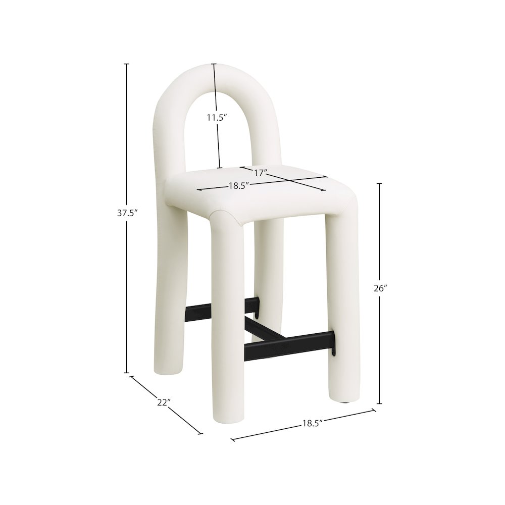 Amari Cream Vegan Leather Stool