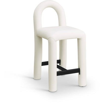 Amari Cream Vegan Leather Stool