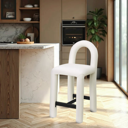Amari Cream Vegan Leather Stool