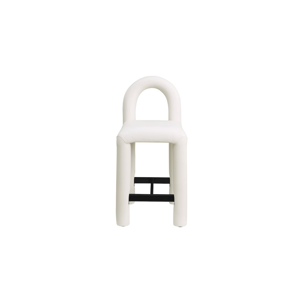 Amari Cream Vegan Leather Stool
