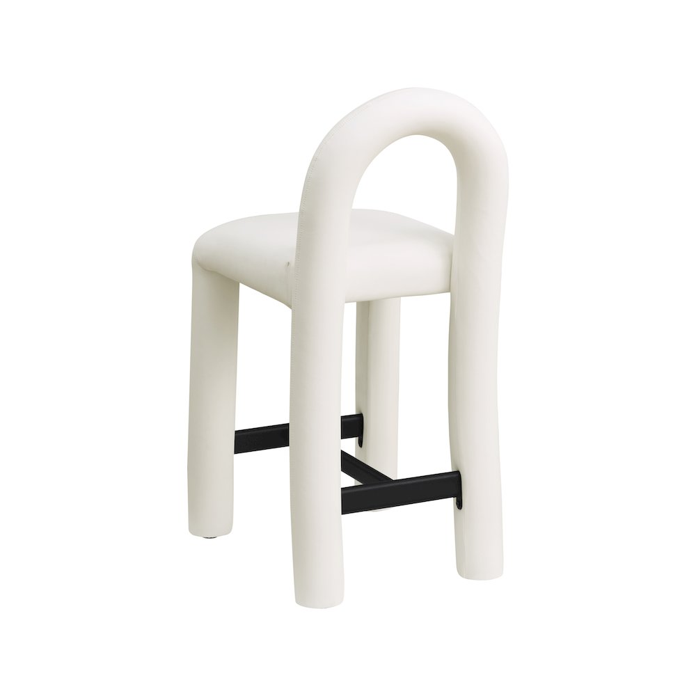 Amari Cream Vegan Leather Stool