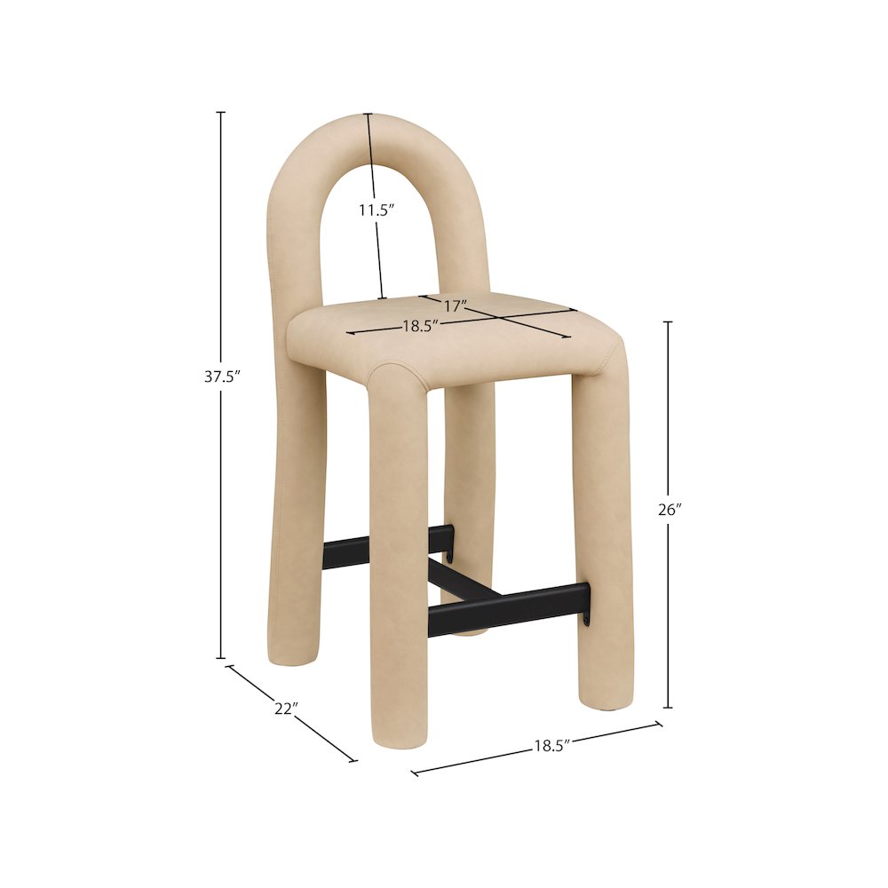 Amari Tan Vegan Leather Stool