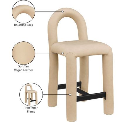 Amari Tan Vegan Leather Stool