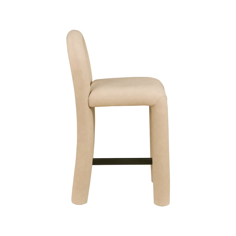 Amari Tan Vegan Leather Stool