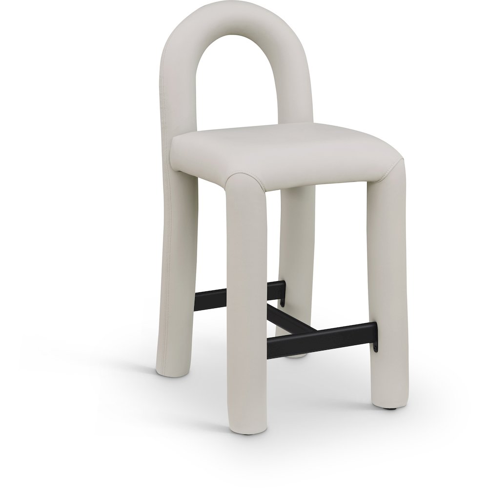 Amari Taupe Vegan Leather Stool