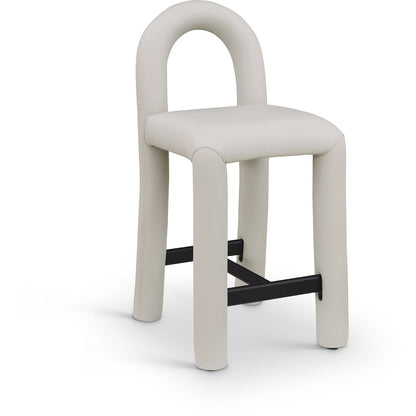 Amari Taupe Vegan Leather Stool