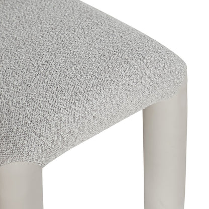 Amari Taupe Vegan Leather and Boucle Fabric Dining Chair, Set of 2