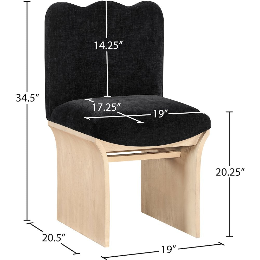Shaw Black Chenille Fabric Upholstered Dining Chair