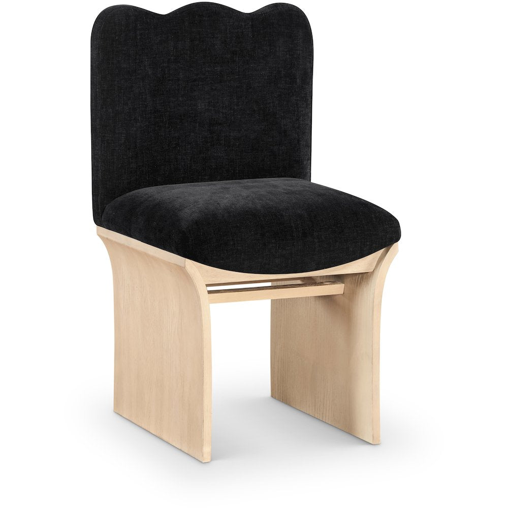Shaw Black Chenille Fabric Upholstered Dining Chair