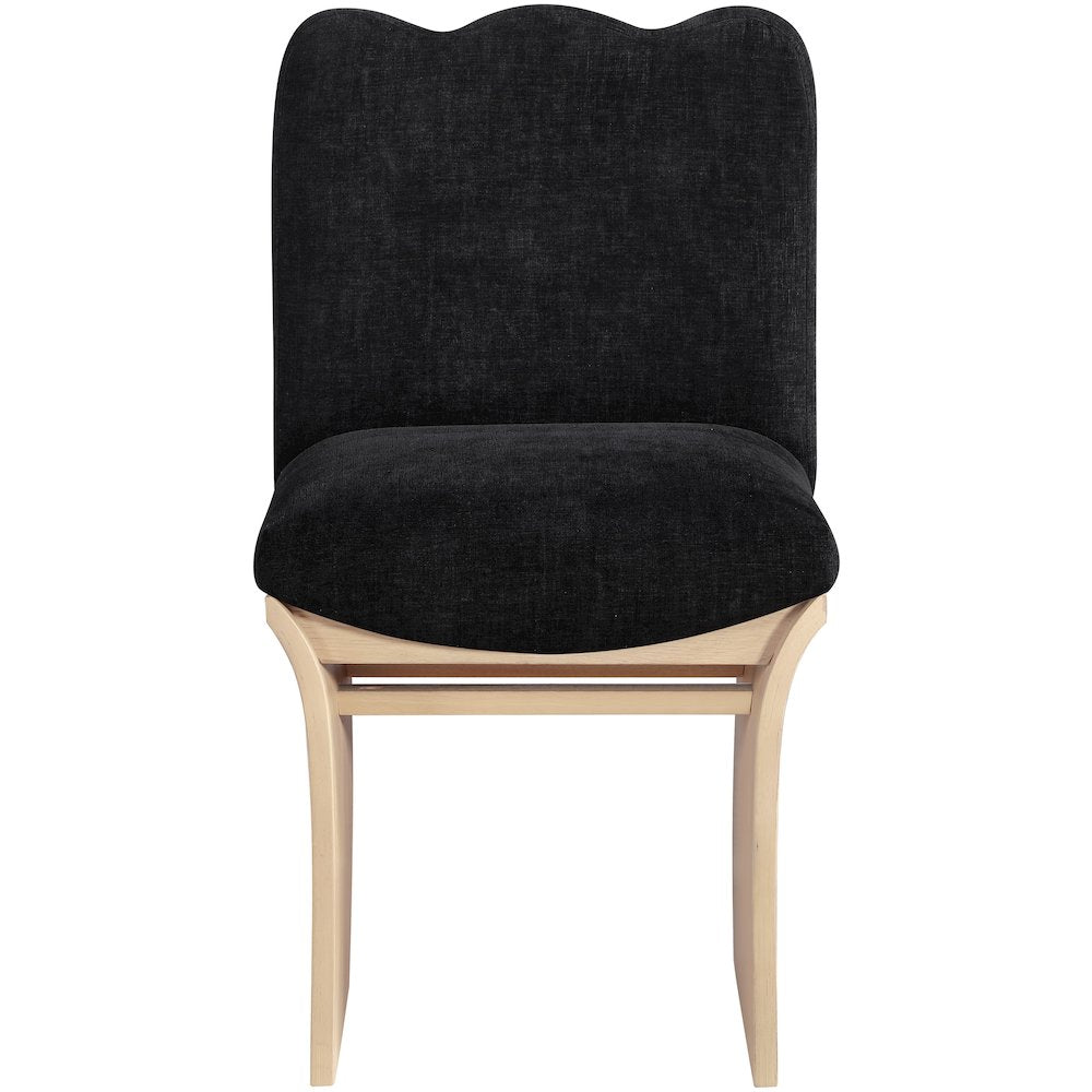 Shaw Black Chenille Fabric Upholstered Dining Chair