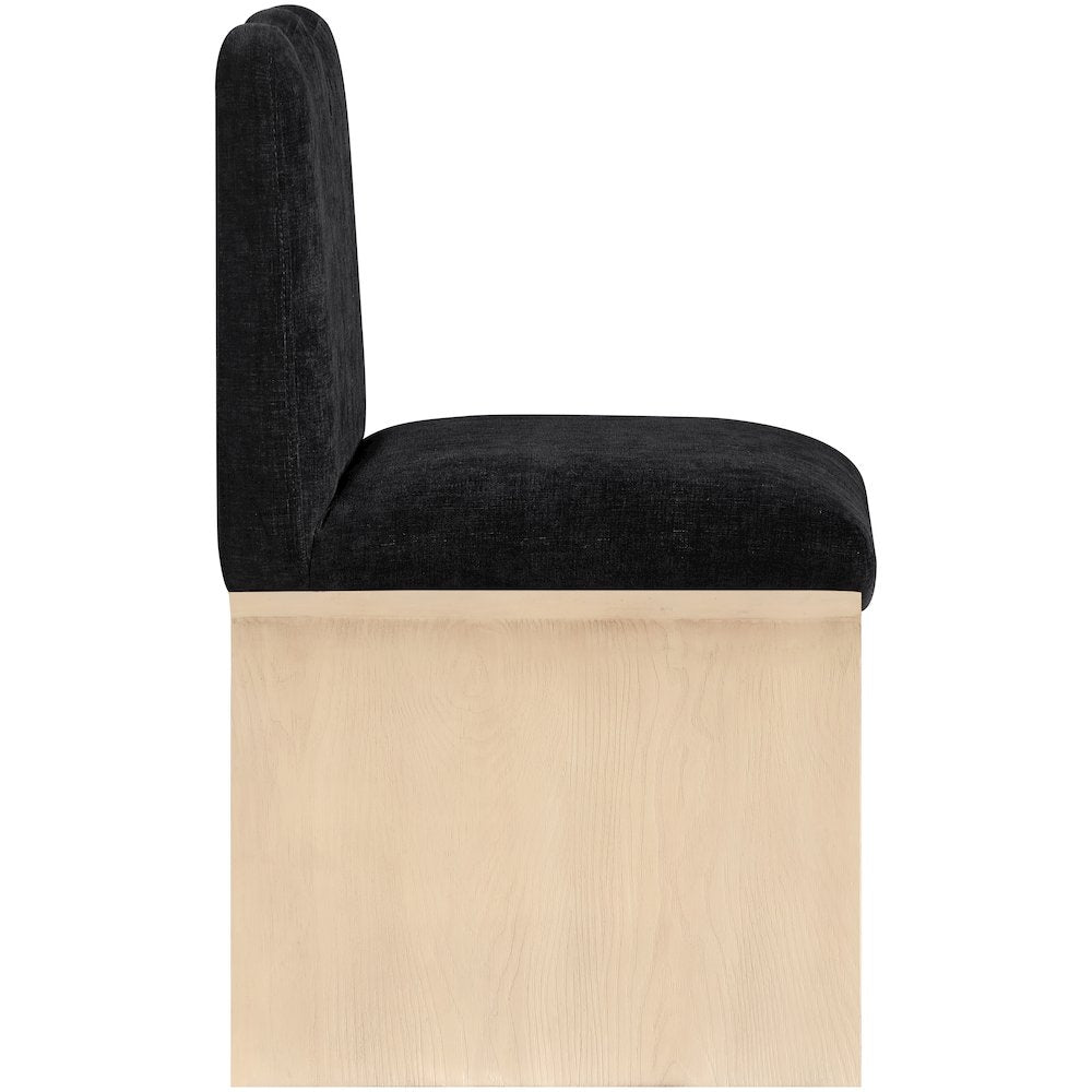 Shaw Black Chenille Fabric Upholstered Dining Chair
