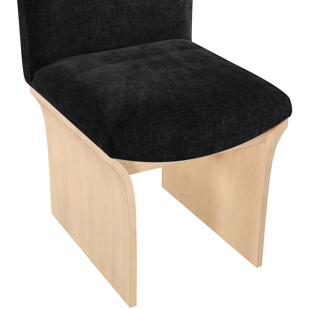 Shaw Black Chenille Fabric Upholstered Dining Chair