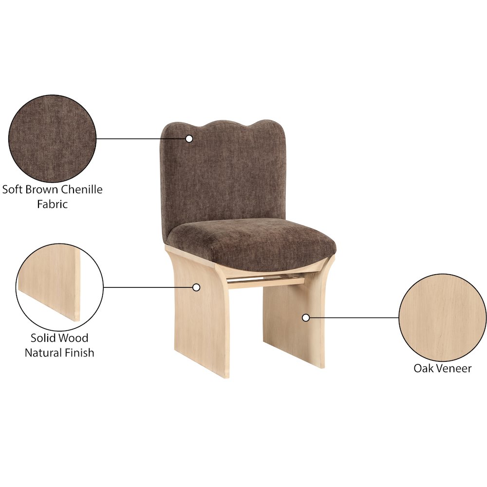 Shaw Brown Chenille Fabric Upholstered Dining Chair