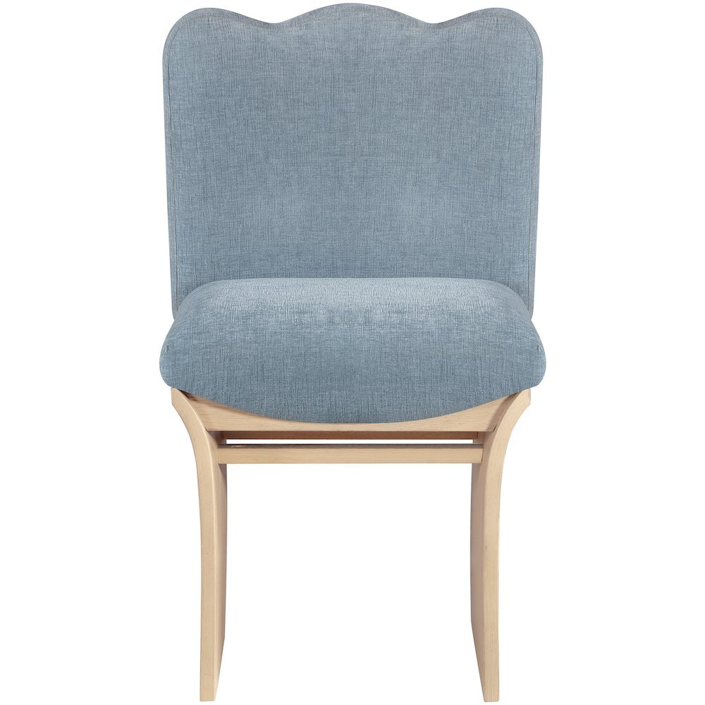 Shaw Light Blue Chenille Fabric Upholstered Dining Chair