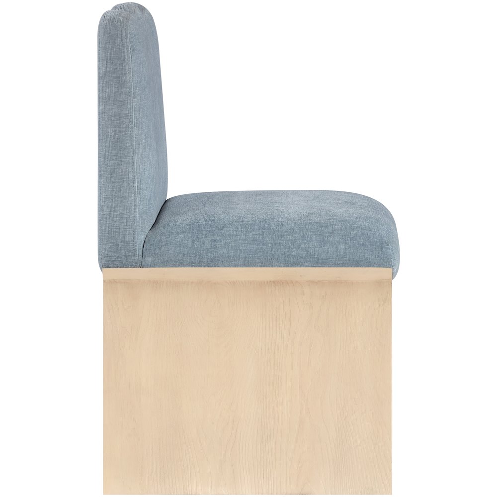 Shaw Light Blue Chenille Fabric Upholstered Dining Chair