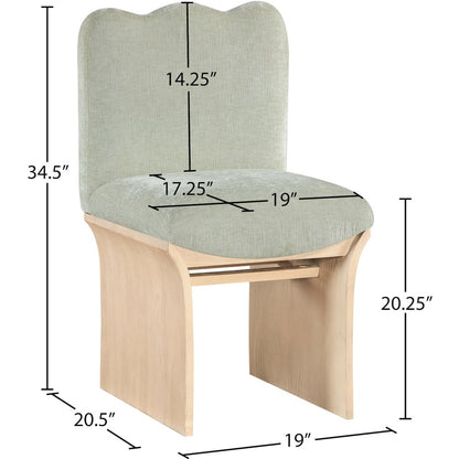 Shaw Mint Chenille Fabric Upholstered Dining Chair
