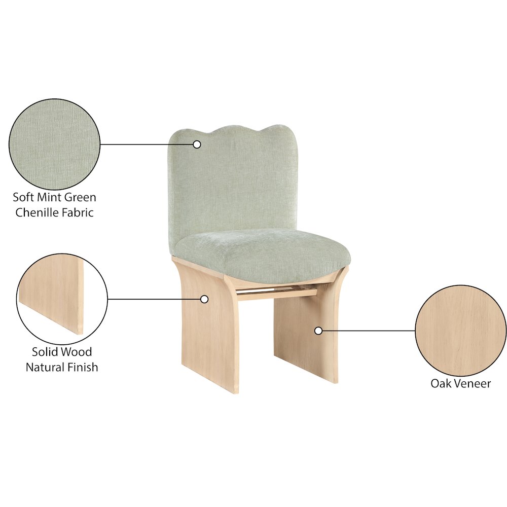 Shaw Mint Chenille Fabric Upholstered Dining Chair