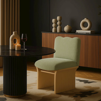 Shaw Mint Chenille Fabric Upholstered Dining Chair