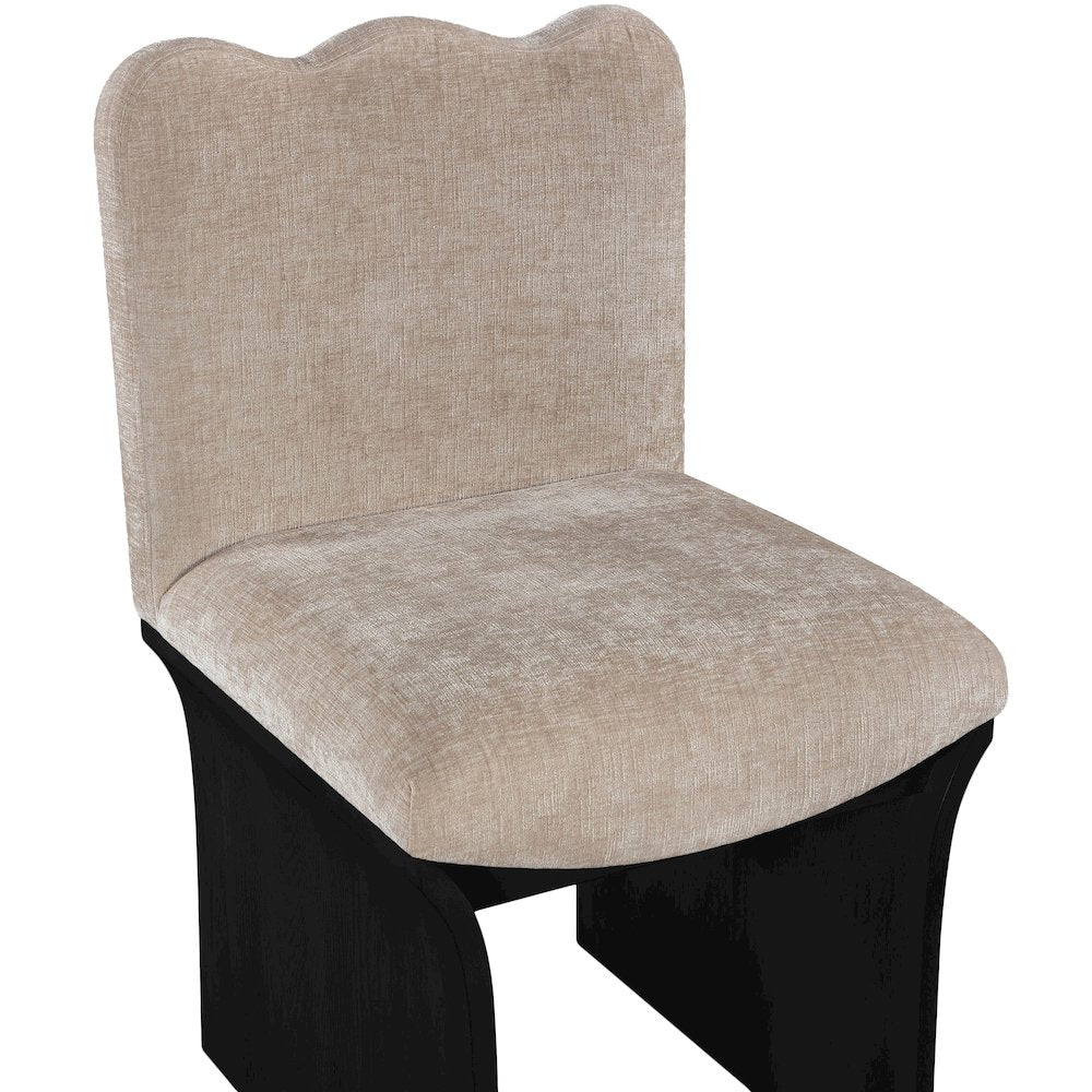 Shaw Beige Chenille Fabric Upholstered Dining Chair