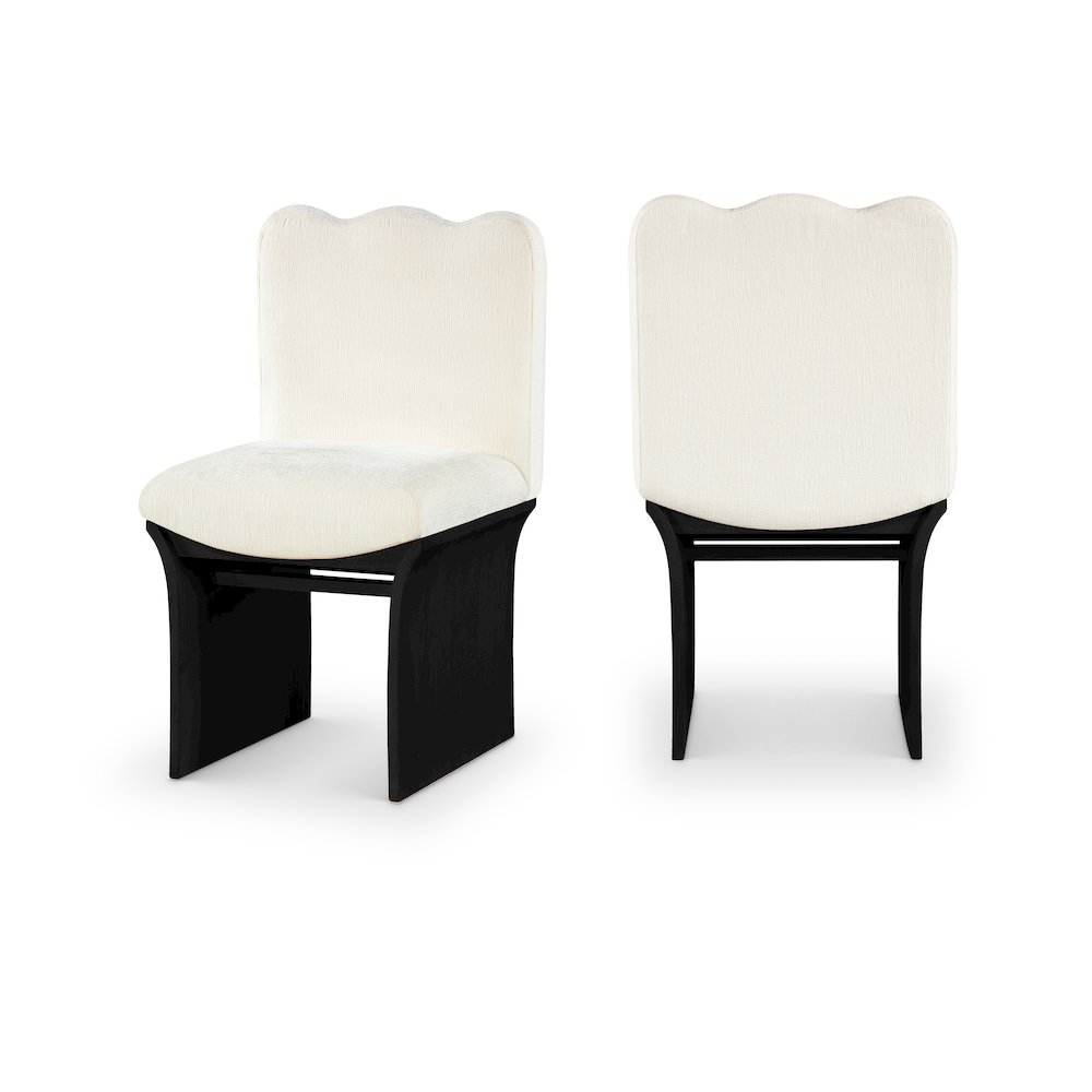Shaw Cream Chenille Fabric Upholstered Dining Chair