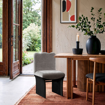 Shaw Grey Chenille Fabric Upholstered Dining Chair