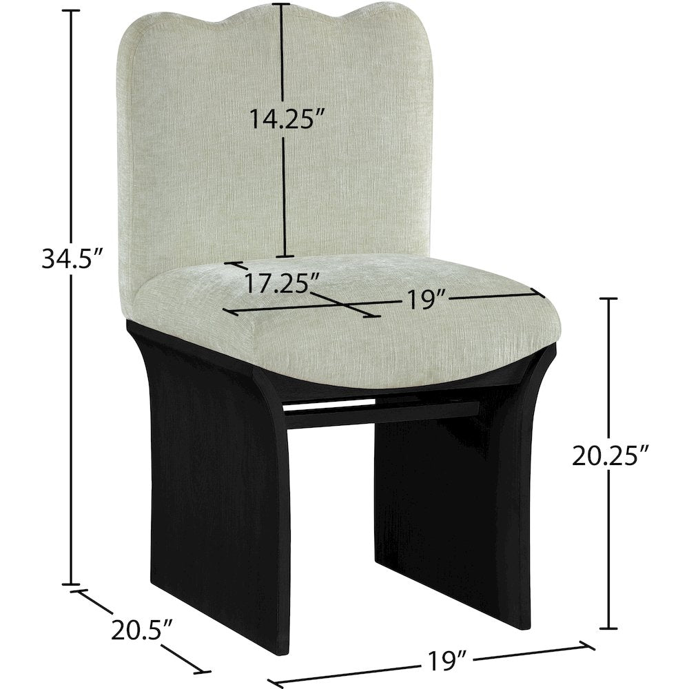 Shaw Mint Chenille Fabric Upholstered Dining Chair