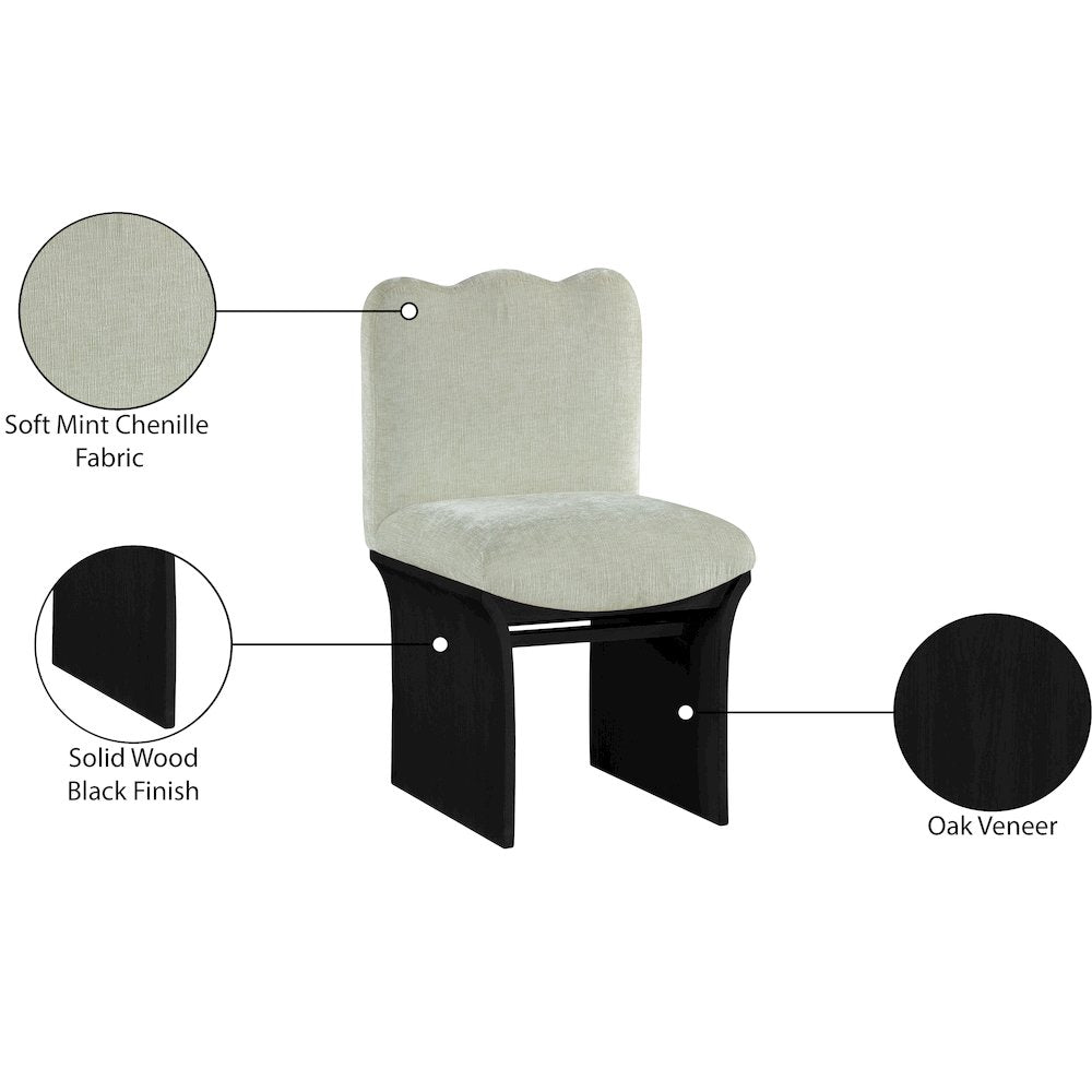 Shaw Mint Chenille Fabric Upholstered Dining Chair