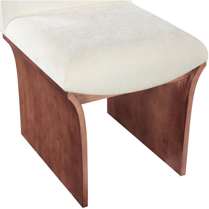 Shaw Cream Chenille Fabric Upholstered Dining Chair