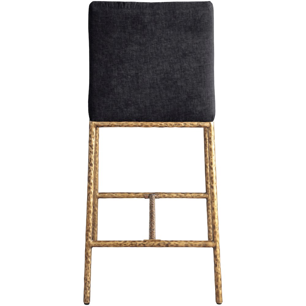 Reeves Black Chenille Fabric Upholstered Counter Stool, Set of 2