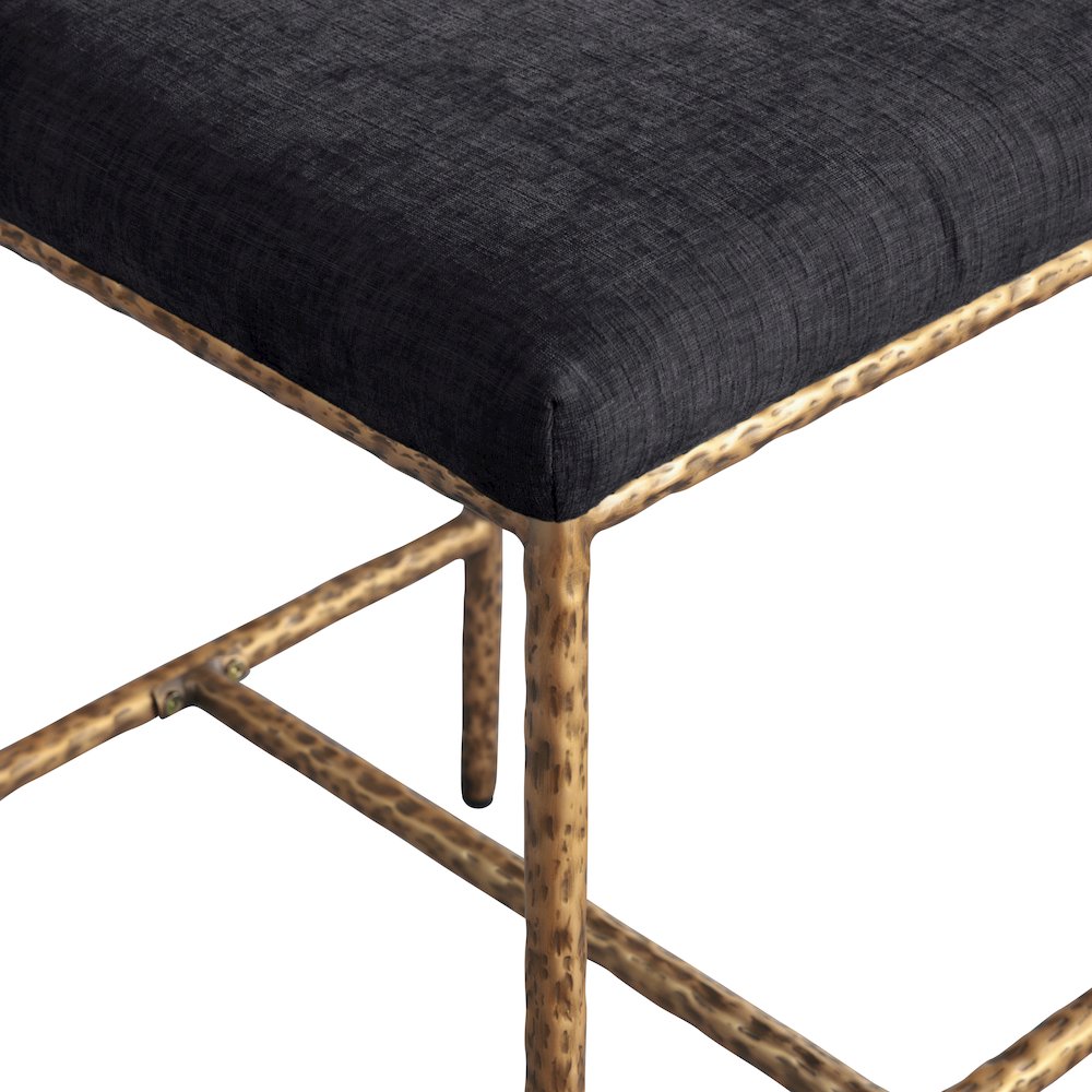 Reeves Black Chenille Fabric Upholstered Counter Stool, Set of 2