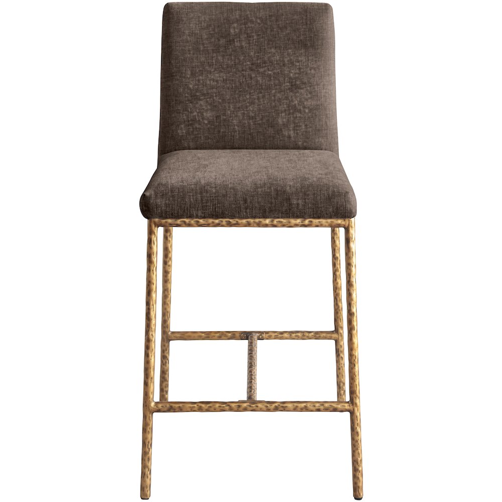 Reeves Brown Chenille Fabric Upholstered Counter Stool, Set of 2