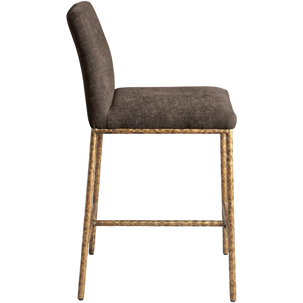 Reeves Brown Chenille Fabric Upholstered Counter Stool, Set of 2