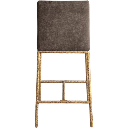 Reeves Brown Chenille Fabric Upholstered Counter Stool, Set of 2