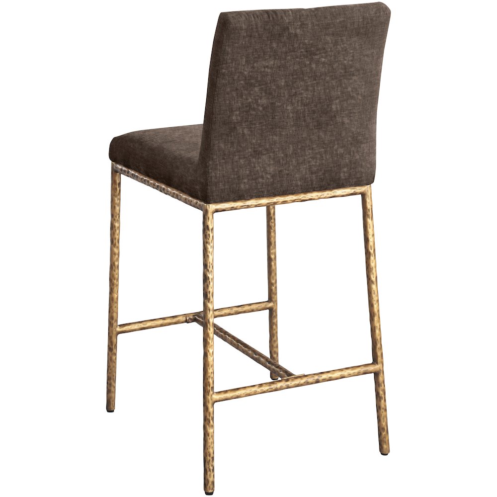 Reeves Brown Chenille Fabric Upholstered Counter Stool, Set of 2