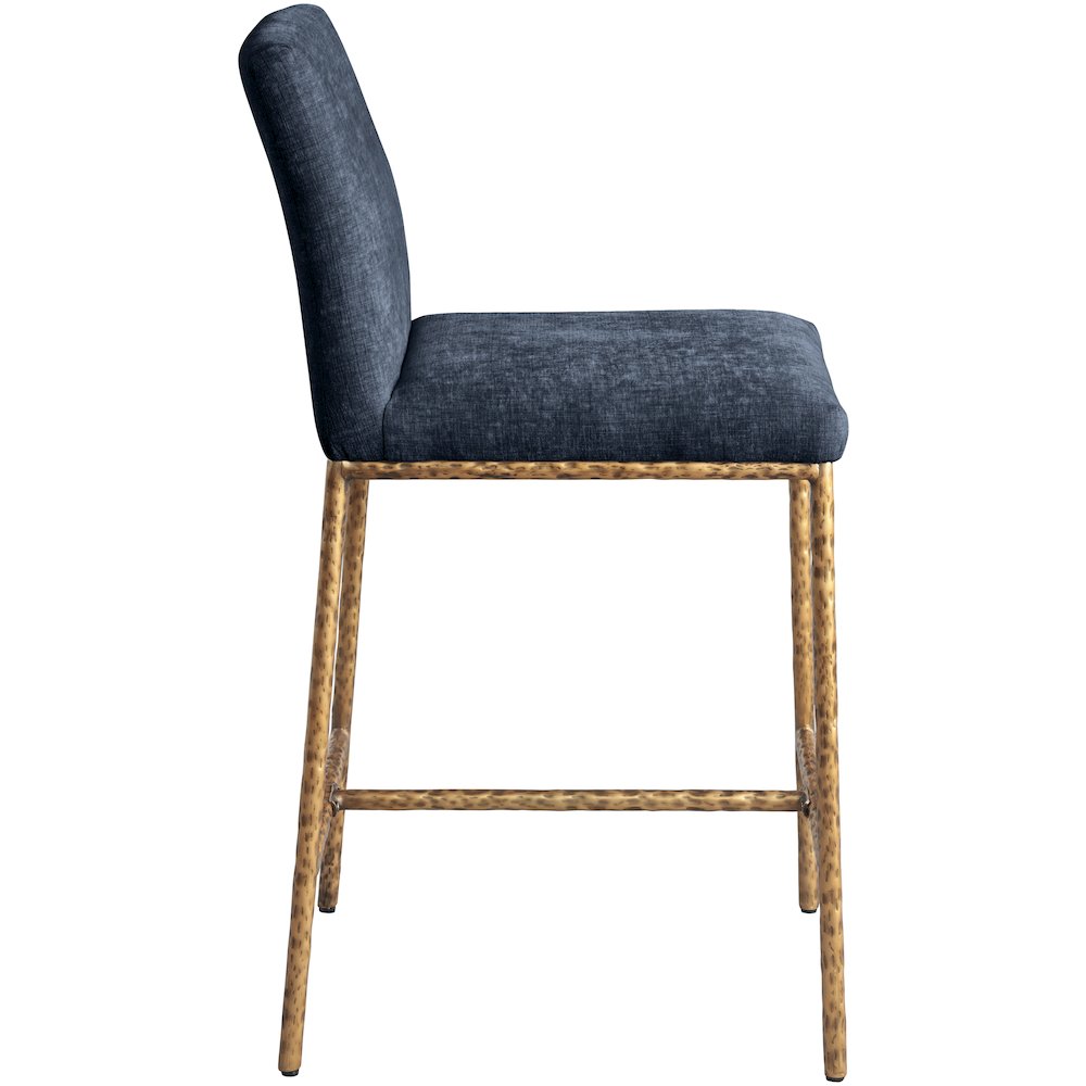 Reeves Navy Chenille Fabric Upholstered Counter Stool, Set of 2