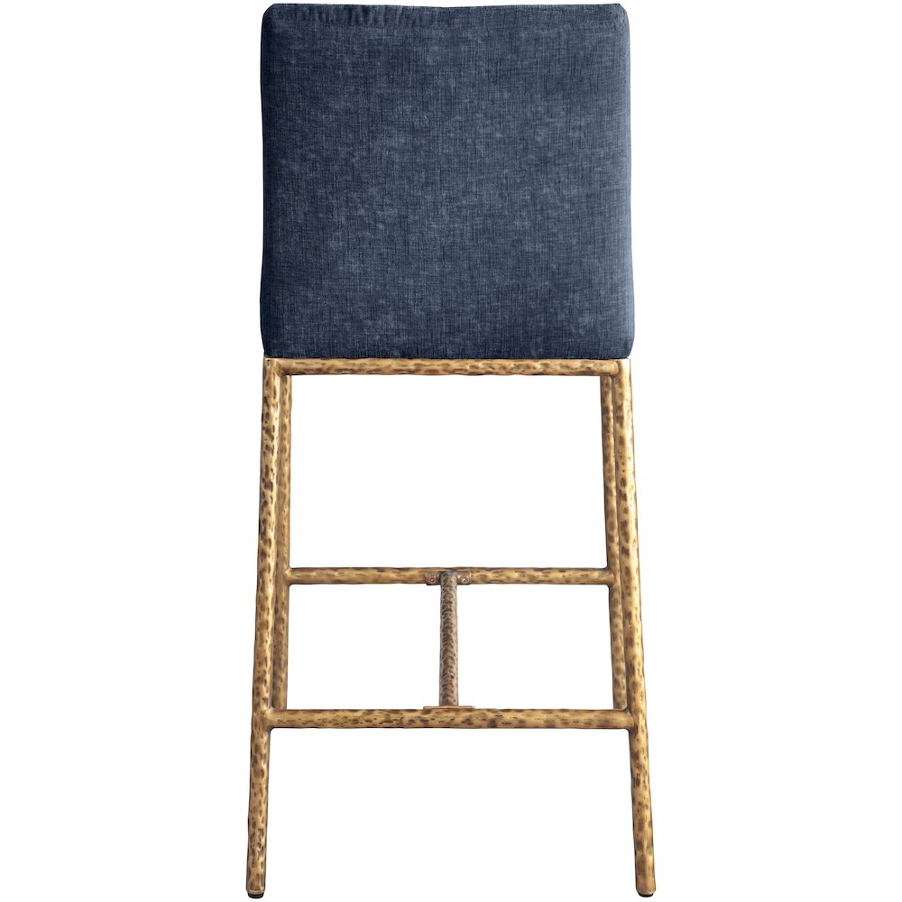 Reeves Navy Chenille Fabric Upholstered Counter Stool, Set of 2