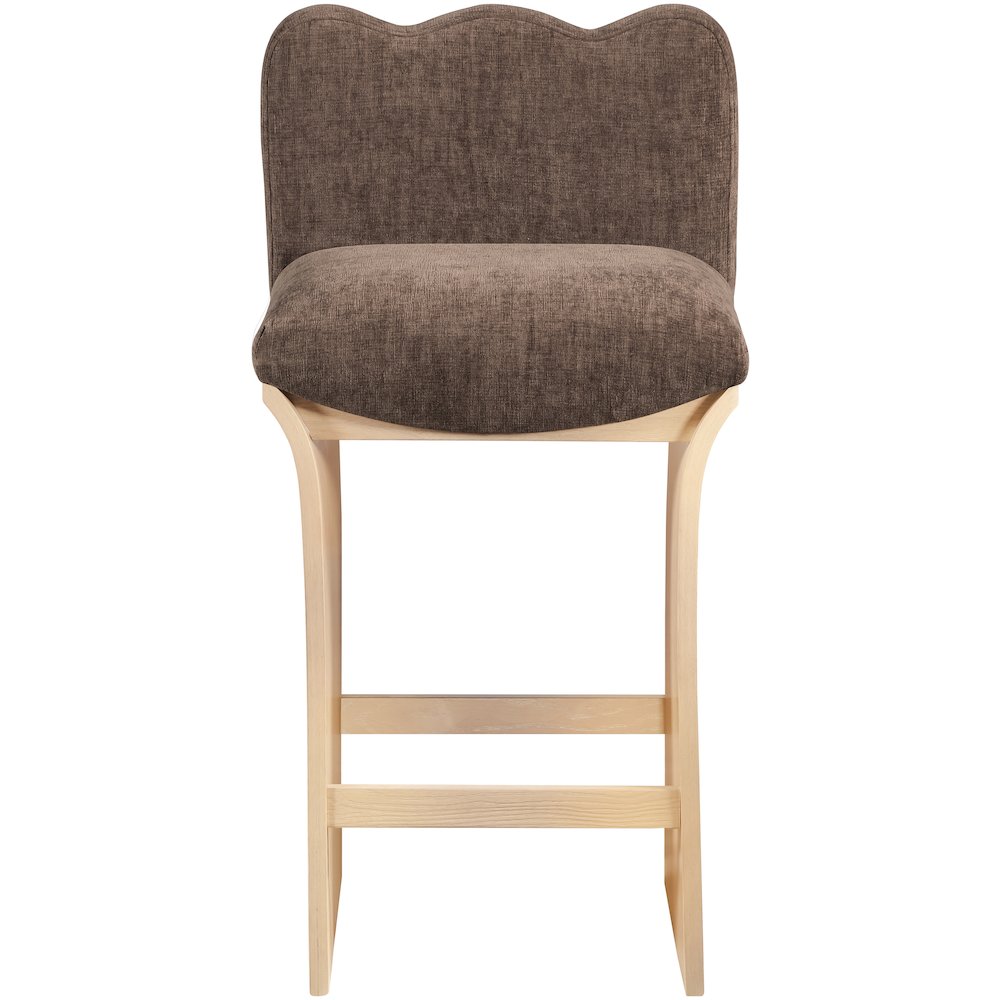 Shaw Brown Chenille Fabric Upholstered Counter Stool