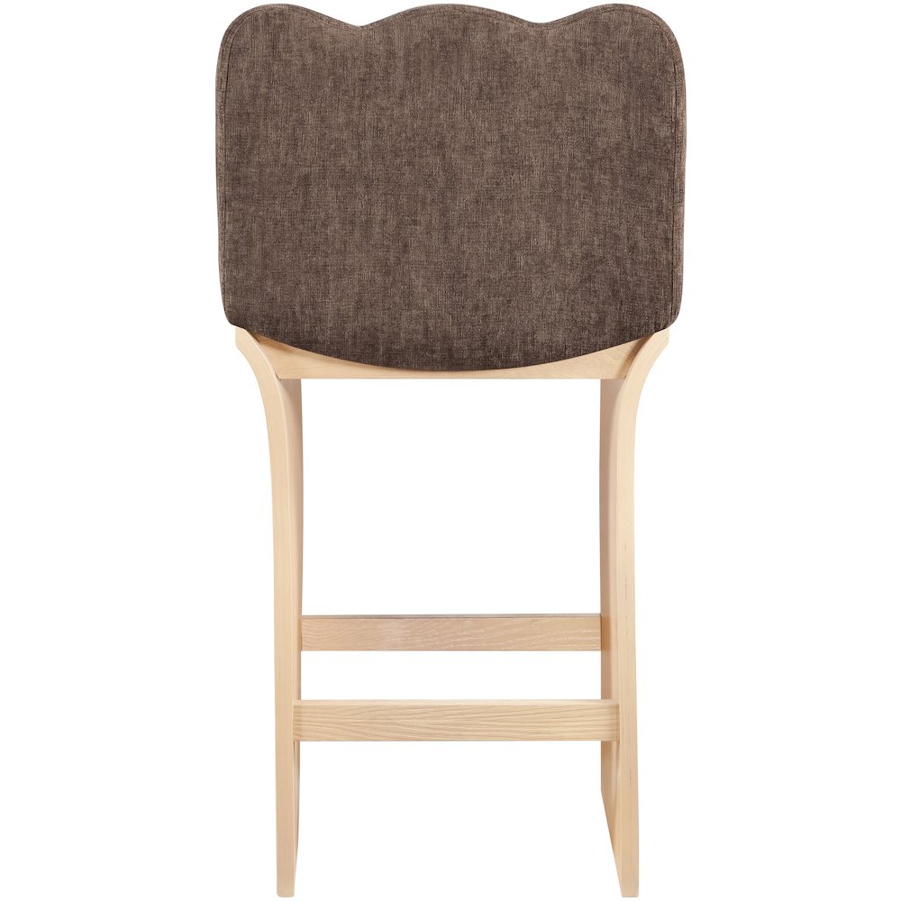 Shaw Brown Chenille Fabric Upholstered Counter Stool