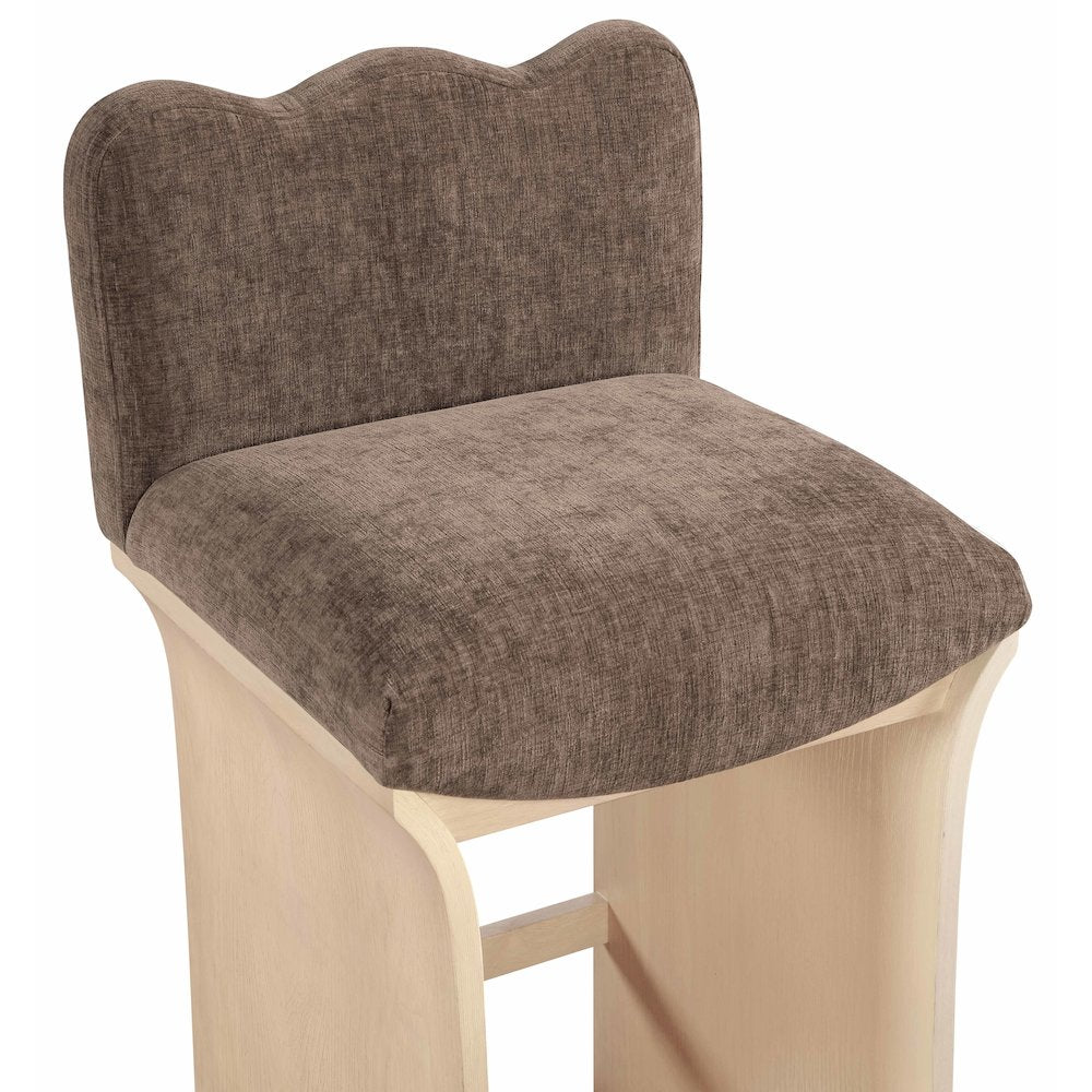 Shaw Brown Chenille Fabric Upholstered Counter Stool
