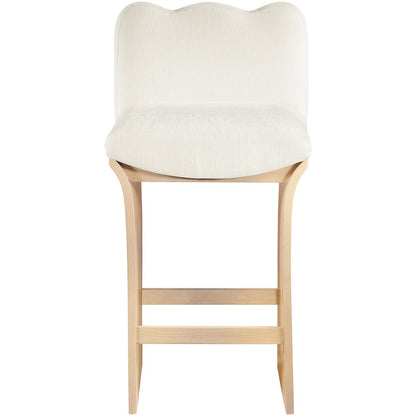 Shaw Cream Chenille Fabric Upholstered Counter Stool