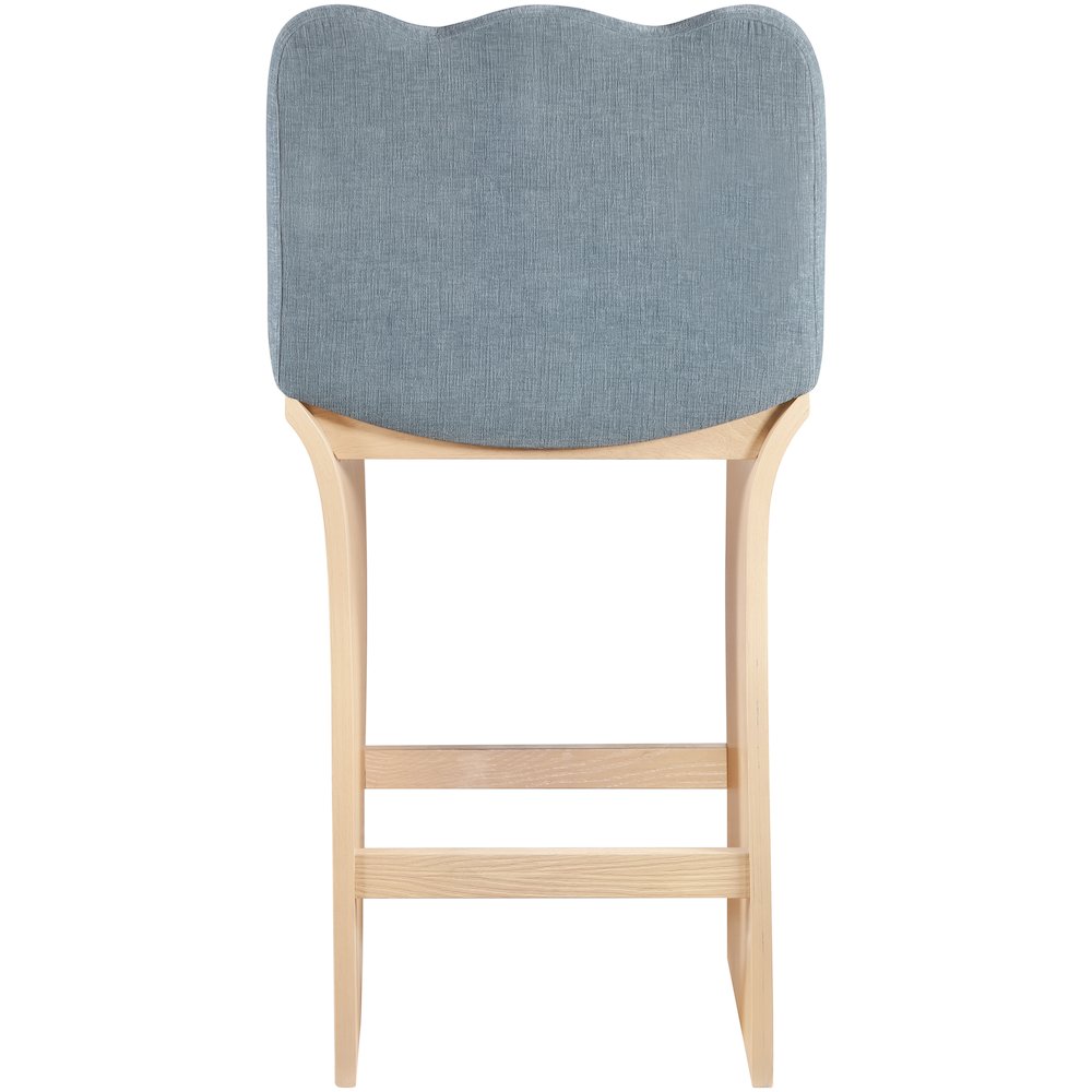Shaw Light Blue Chenille Fabric Upholstered Counter Stool