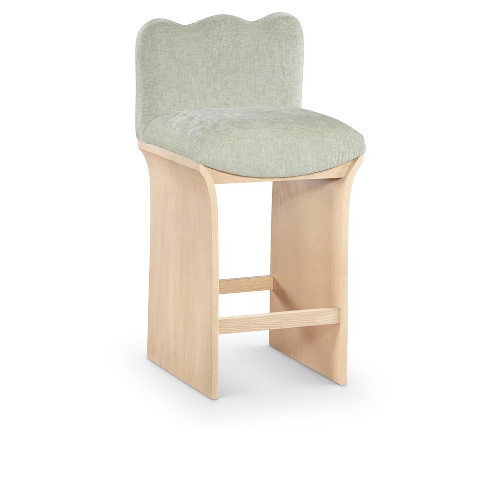 Shaw Mint Chenille Fabric Upholstered Counter Stool
